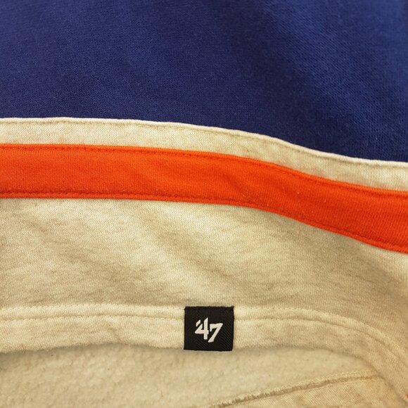 NHL 47 Edmonton Oilers Vintage Lacer Hoodie Pullover Large US L Oatmeal Hockey - Picture 13 of 16